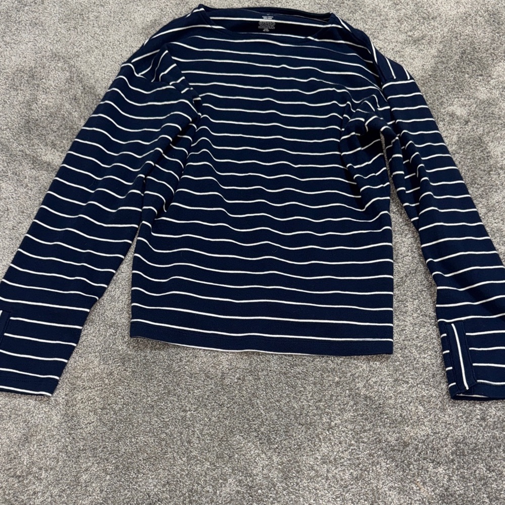 Sonoma Navy and White Striped Cotton Top